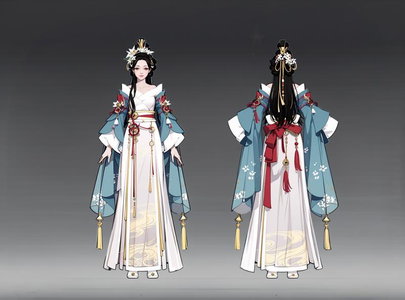 11748-863976990-Rear view, front view, multi-view, game character, East Asian character design, exquisite accessories, exquisite patterns, 1girl.png